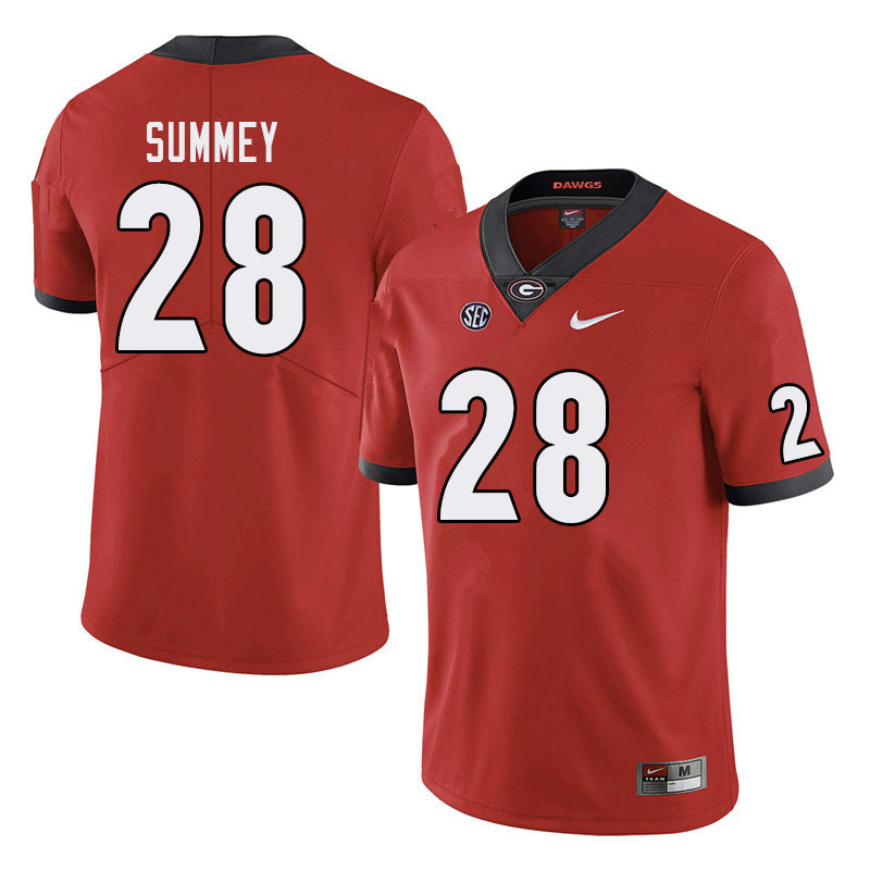 Georgia Bulldogs #28 Anthony Summey College Football Jerseys Sale-Red